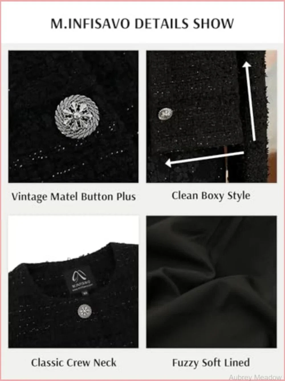 Cropped Tweed Blazer Woolen Boucle Jacket